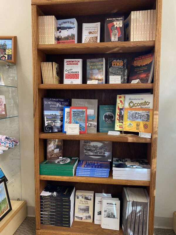 OCHS Bookshelf with historical titles